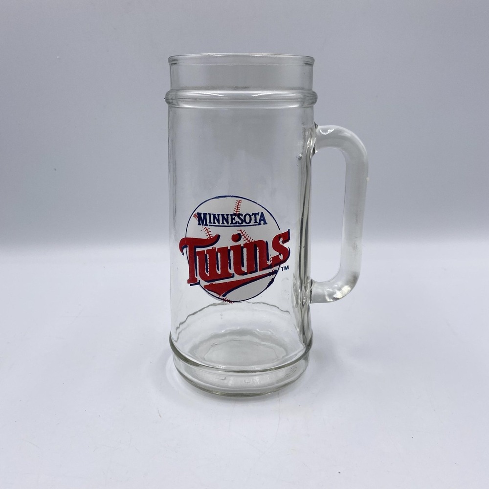 Vintage Minnesota Twins Glass Beer Mug‎ Stein 6.75" MLB Baseball Collectible Cup